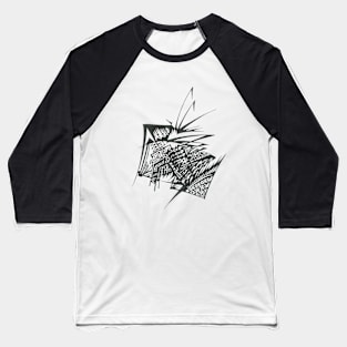 16 Unique Black White Abstract Art Baseball T-Shirt